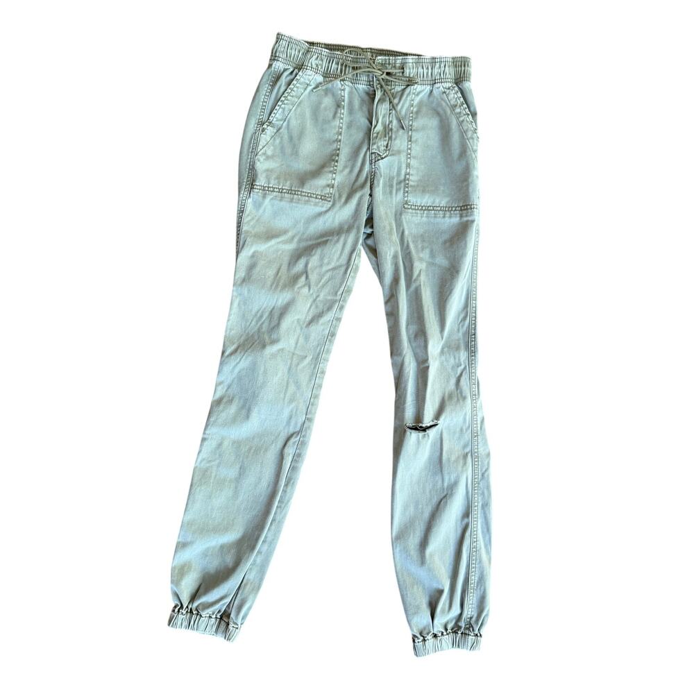 American Eagle Outfitters Sage Green Denim Utility Joggers Size 4 LONG
